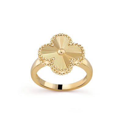 Wanderlust Studio Clover Leaf Ring,925 Silver, 18k Gold Plated