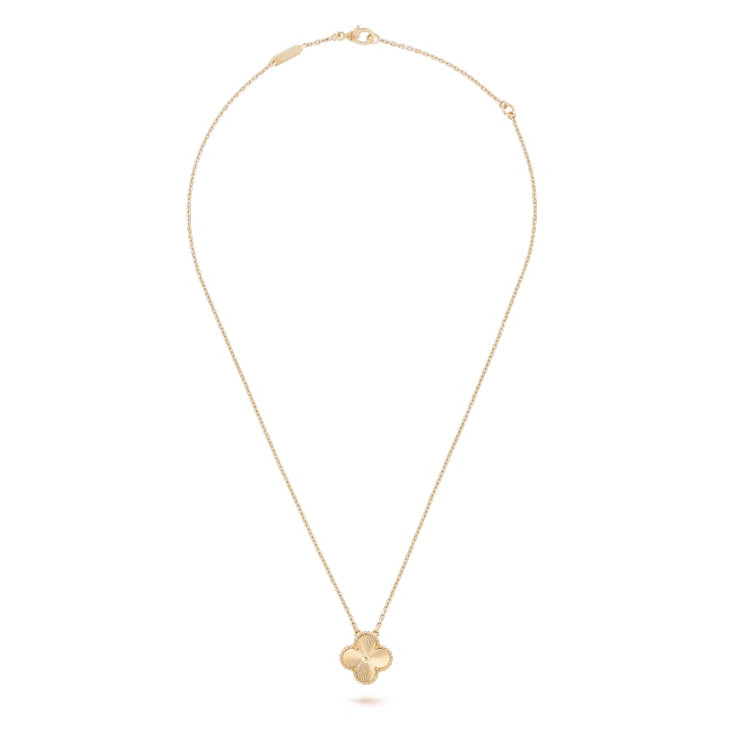 Wanderlust Studio Clover Leaf Necklace, 925 Silver, 18k Gold Plated