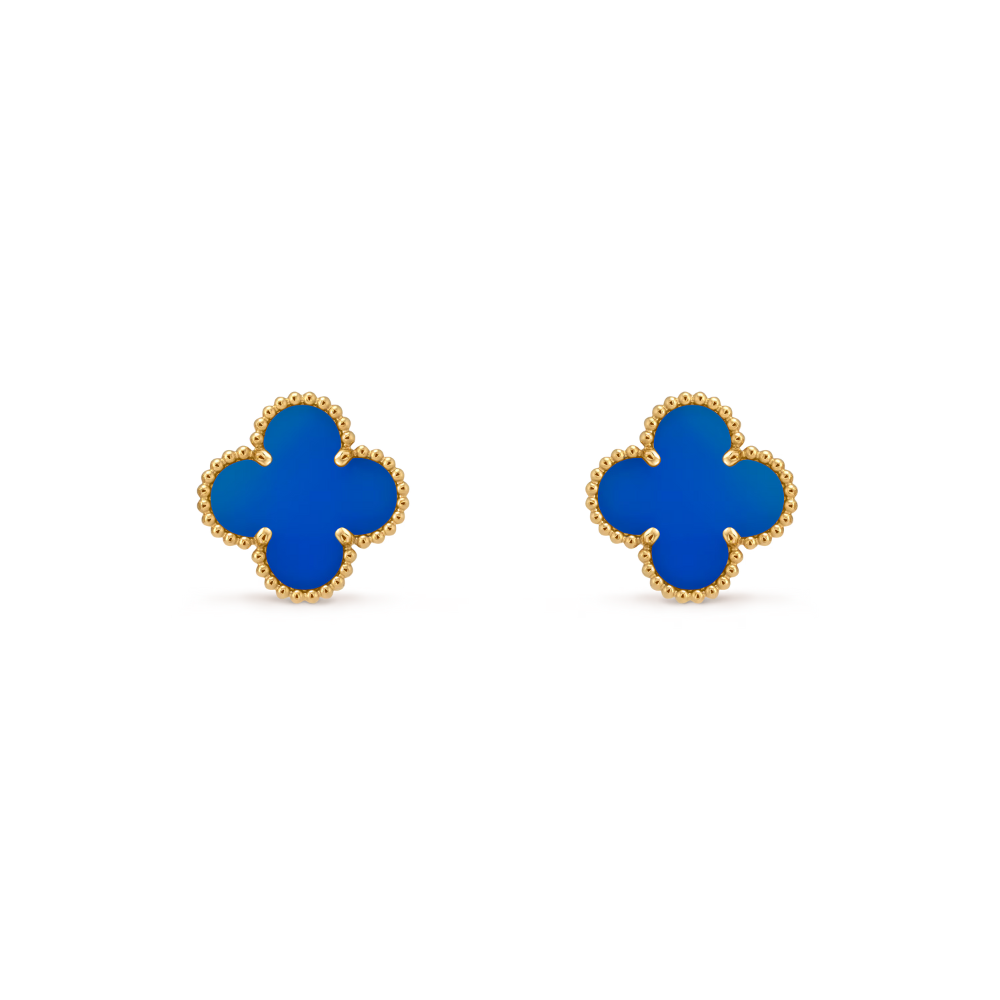 Wanderlust Studio Clover Leaf Earstuds, 925 Silver, 18k Gold Plated, Large Motifs