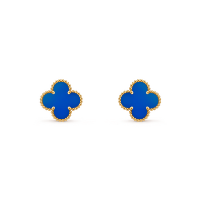 Wanderlust Studio Clover Leaf Earstuds, 925 Silver, 18k Gold Plated, Large Motifs