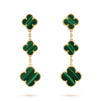 Wanderlust Studio Clover Leaf Earstuds, 925 Silver, 18k Gold Plated, Large Motifs (3 patterns)