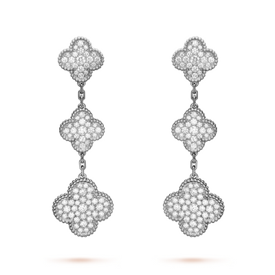 Wanderlust Studio Clover Leaf Earstuds, 925 Silver, 18k Gold Plated, Large Motifs (3 patterns)