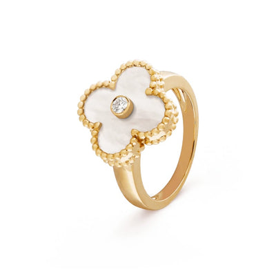 Wanderlust Studio Clover Leaf Ring,925 Silver, 18k Gold Plated