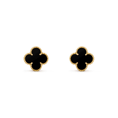 Wanderlust Studio Clover Leaf Earstuds, 925 Silver, 18k Gold Plated, Large Motifs