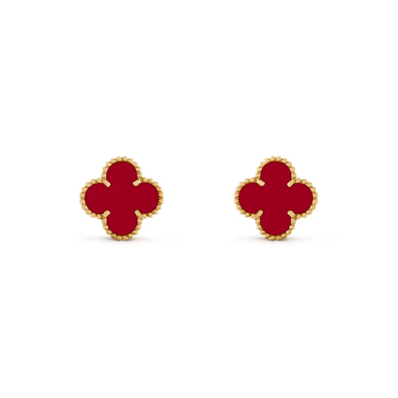 Wanderlust Studio Clover Leaf Earstuds, 925 Silver, 18k Gold Plated, Large Motifs