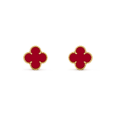 Wanderlust Studio Clover Leaf Earstuds, 925 Silver, 18k Gold Plated, Large Motifs