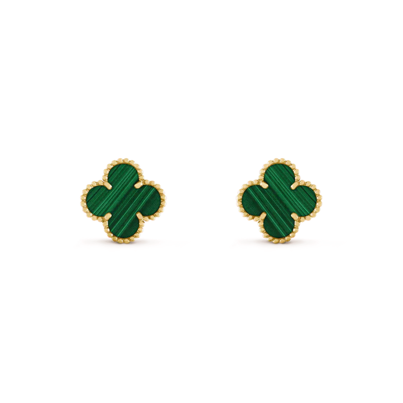 Wanderlust Studio Clover Leaf Earstuds, 925 Silver, 18k Gold Plated, Large Motifs