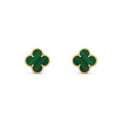 Wanderlust Studio Clover Leaf Earstuds, 925 Silver, 18k Gold Plated, Large Motifs