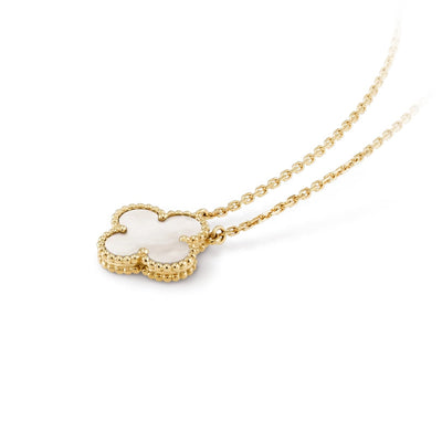 Wanderlust Studio Clover Leaf Necklace, 925 Silver, 18k Gold Plated