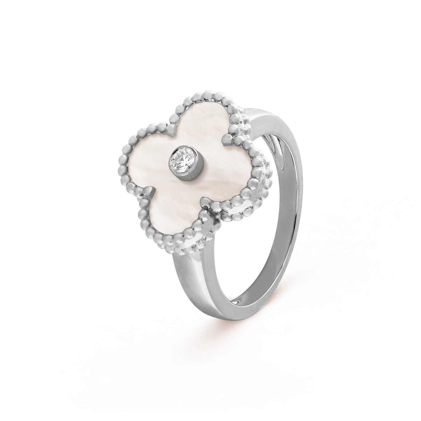 Wanderlust Studio Clover Leaf Ring,925 Silver, 18k Gold Plated