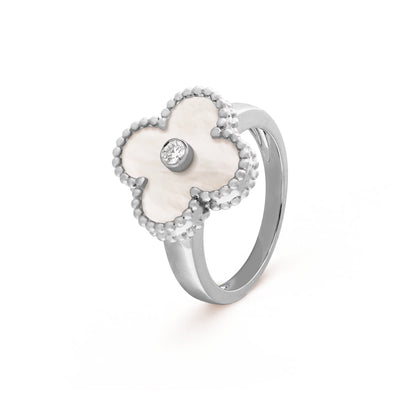 Wanderlust Studio Clover Leaf Ring,925 Silver, 18k Gold Plated